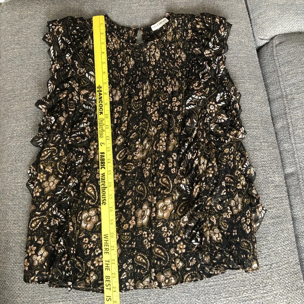 Ulla Johnson Black and Gold Floral Blouse - Picture 9 of 13